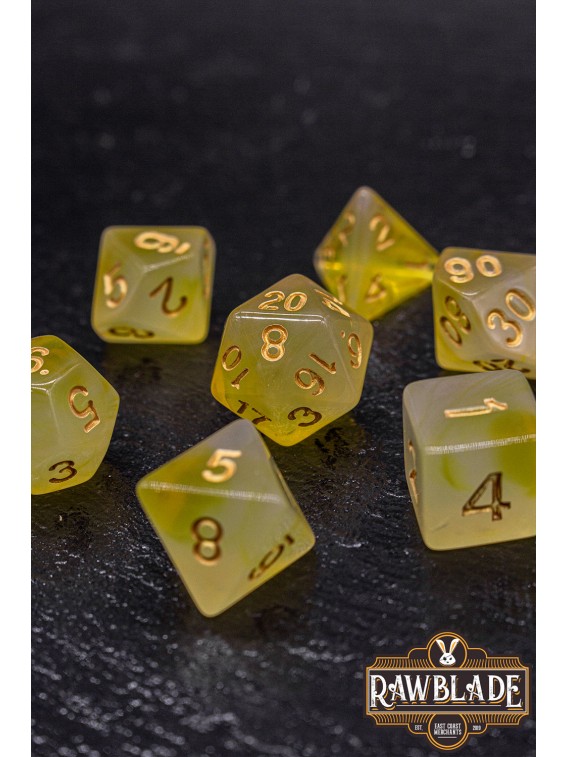 Marble Transparent Dice Set - Transparent Yellow