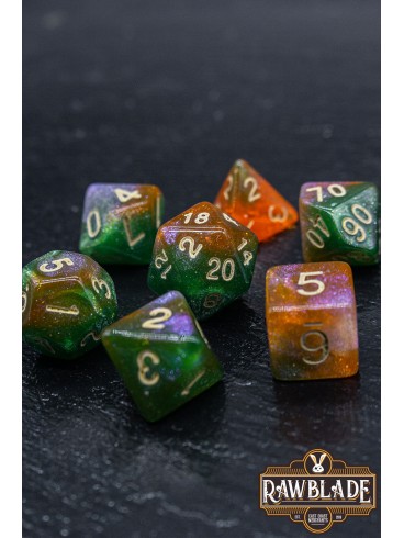 Nebula Dice Set - Verdant Stardust