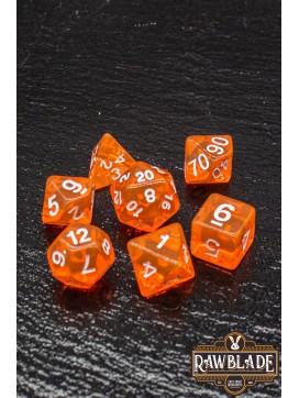 Transparent Dice Set - Orange