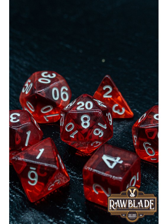 Transparent Dice Set - Red