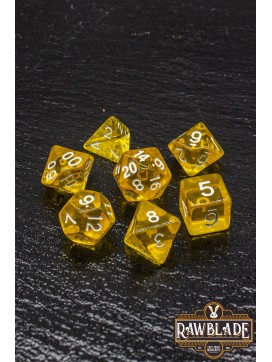 Transparent Dice Set - Yellow