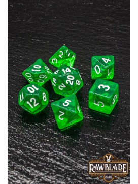 Transparent Dice Set - Green