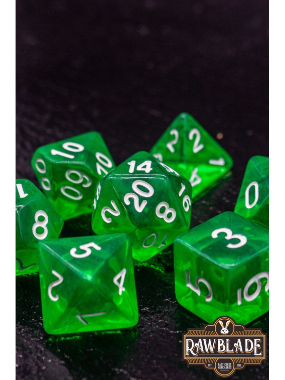 Transparent Dice Set - Green