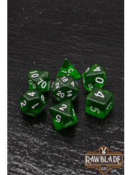 Transparent Dice Set - DarkGreen