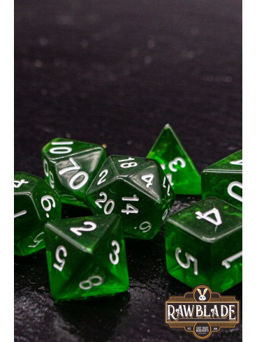 Transparent Dice Set - DarkGreen