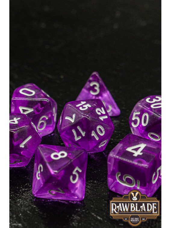 Transparent Dice Set - Purple