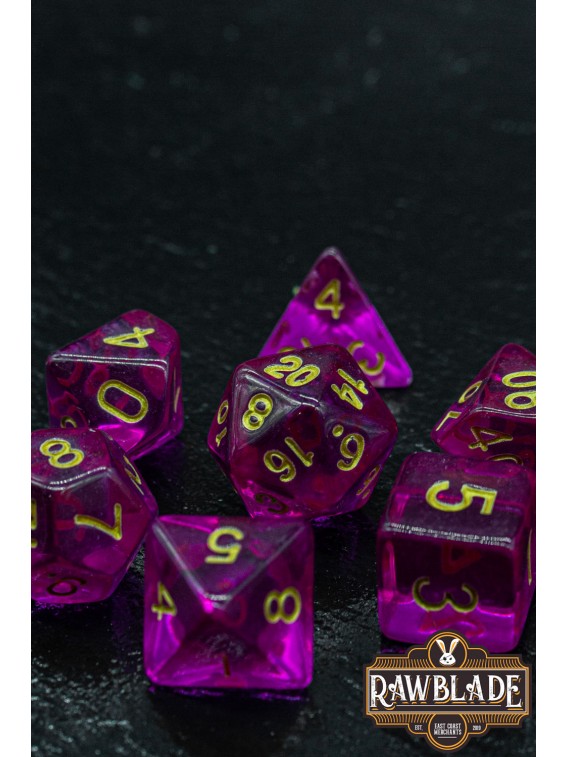 Transparent Dice Set - Magenta