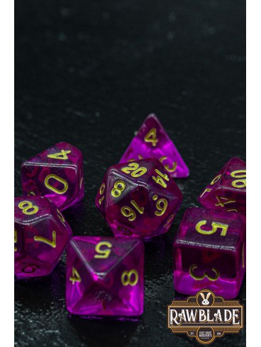 Transparent Dice Set - Magenta