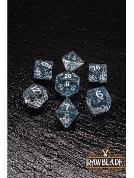 Transparent Glitter Dice Set- Gold