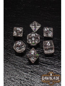 Transparent Glitter Dice Set- Light Green