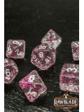 Transparent Glitter Dice Set- Blue