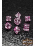 Transparent Glitter Dice Set- Blue