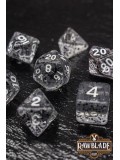 Transparent Glitter Dice Set - Black