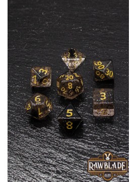 Transparent Glitter Dice Set- Pink