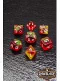 Transparent 2 Colors Dice Set - Red/Yellow