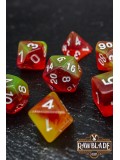 Transparent 2 Colors Dice Set - Red/Yellow