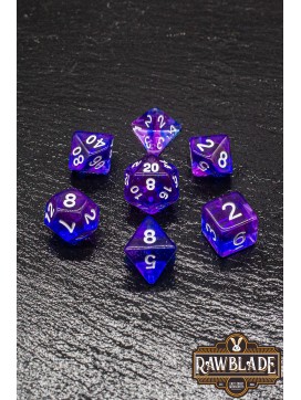 Transparent 2 Colors Dice Set - Blue/Purple