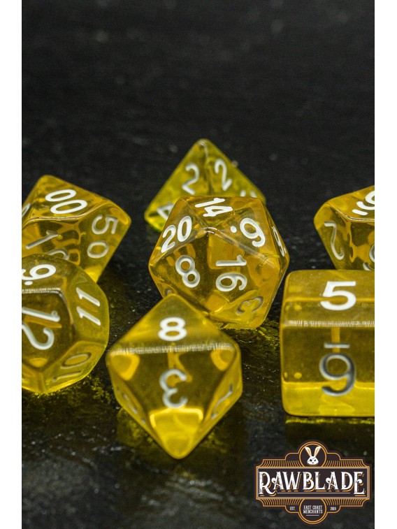 Transparent Dice Set - Yellow