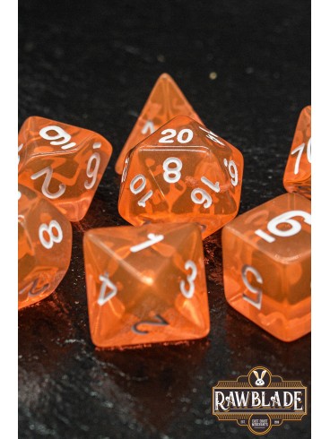 Transparent Dice Set - Orange