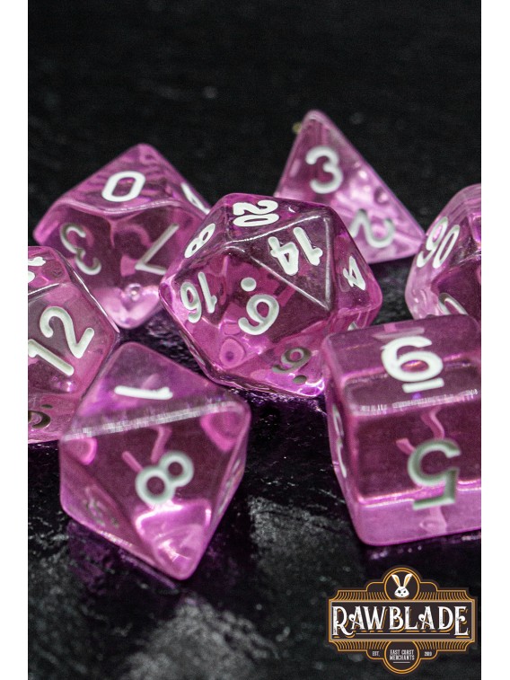 Transparent Dice Set - Bubblegum