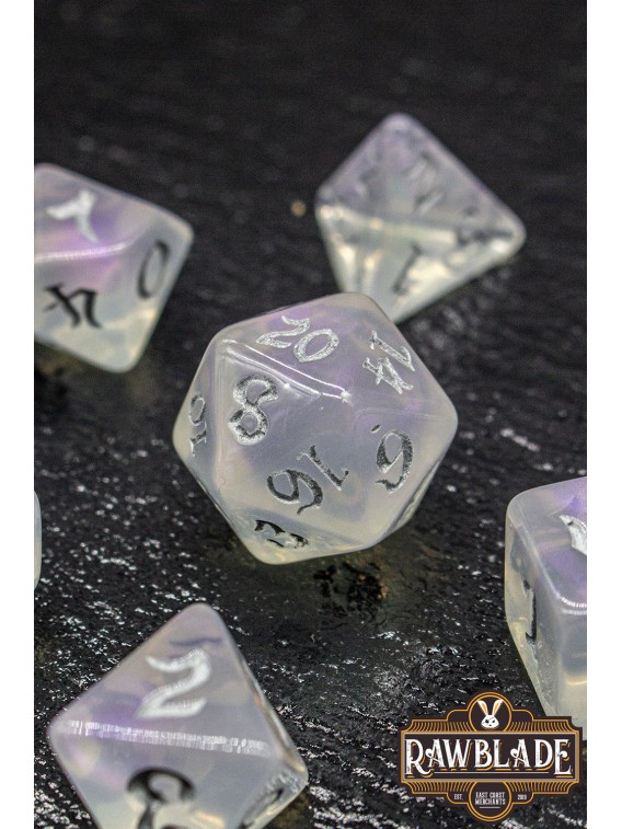 Gothic Nebula Dice Set - Galactic Silver Mist