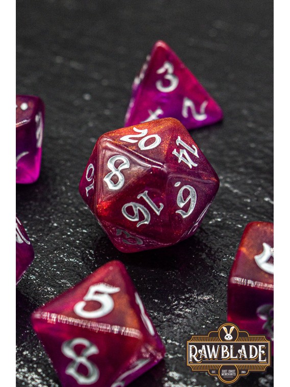 Gothic Nebula Dice Set - Crimson Cosmos