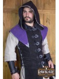 Karanthir Leather Jerkin - Black/Purple