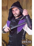 Karanthir Leather Jerkin - Black/Purple