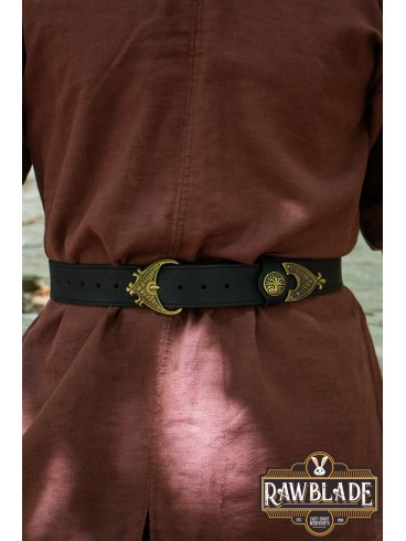 Einar Viking Ornate Belt Black