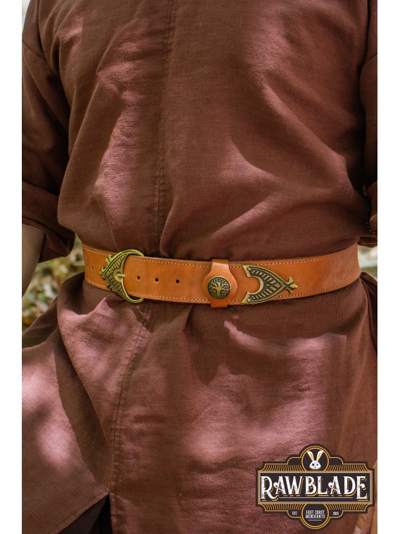 Einar Viking Ornate Belt Light Brown