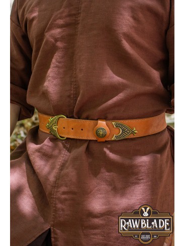 Einar Viking Ornate Belt Light Brown